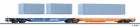 76579 Sachsenmodelle Articulated container car Sdggmrs "Okombi" loaded with 3 containers